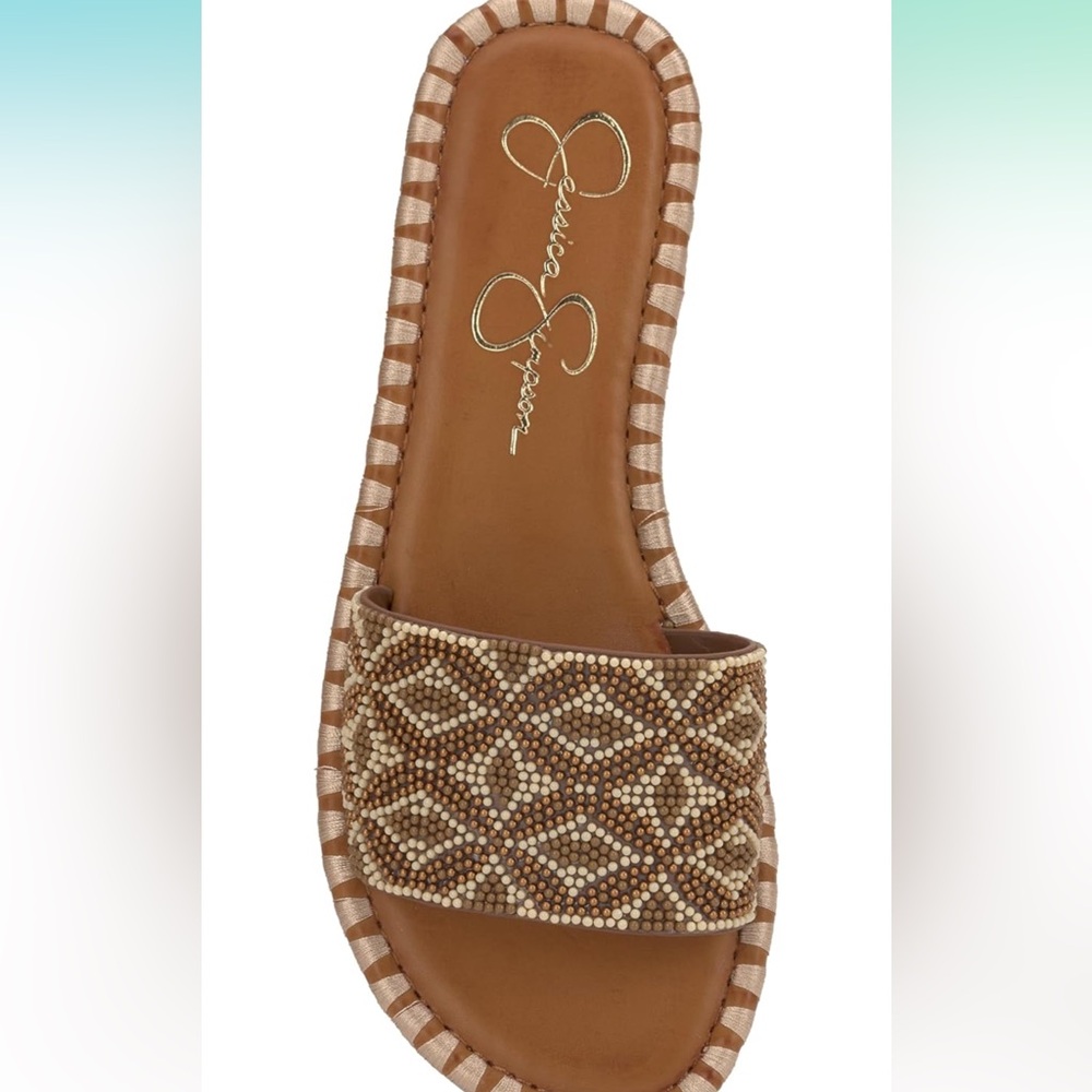 Jessica Simpson Women's Beaded Brown Sandals